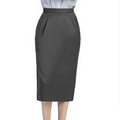 Ladies Long Lined Pleated EasyWear Skirt Gray